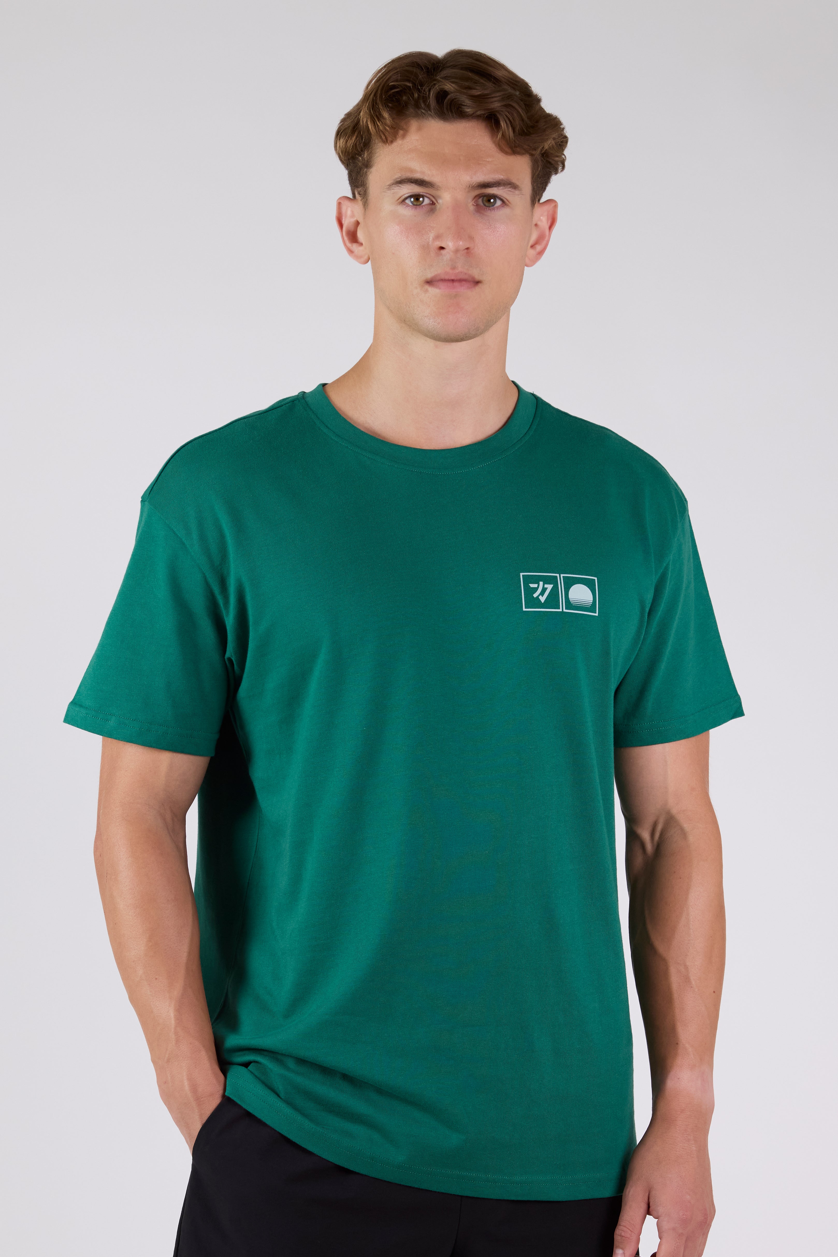 Oversize T-Shirt Green Rising Sun