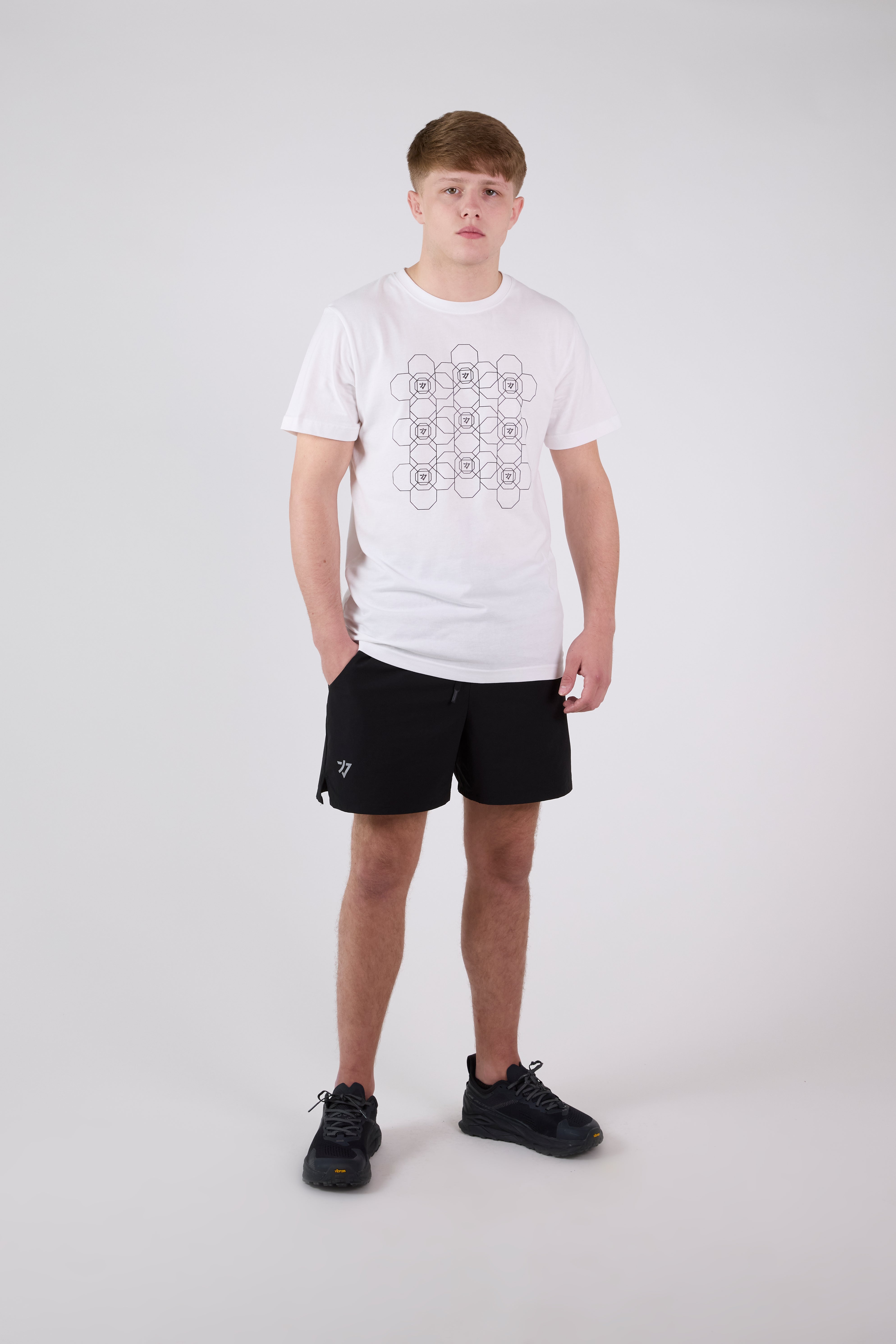 Normal Fit Geo T-Shirt White