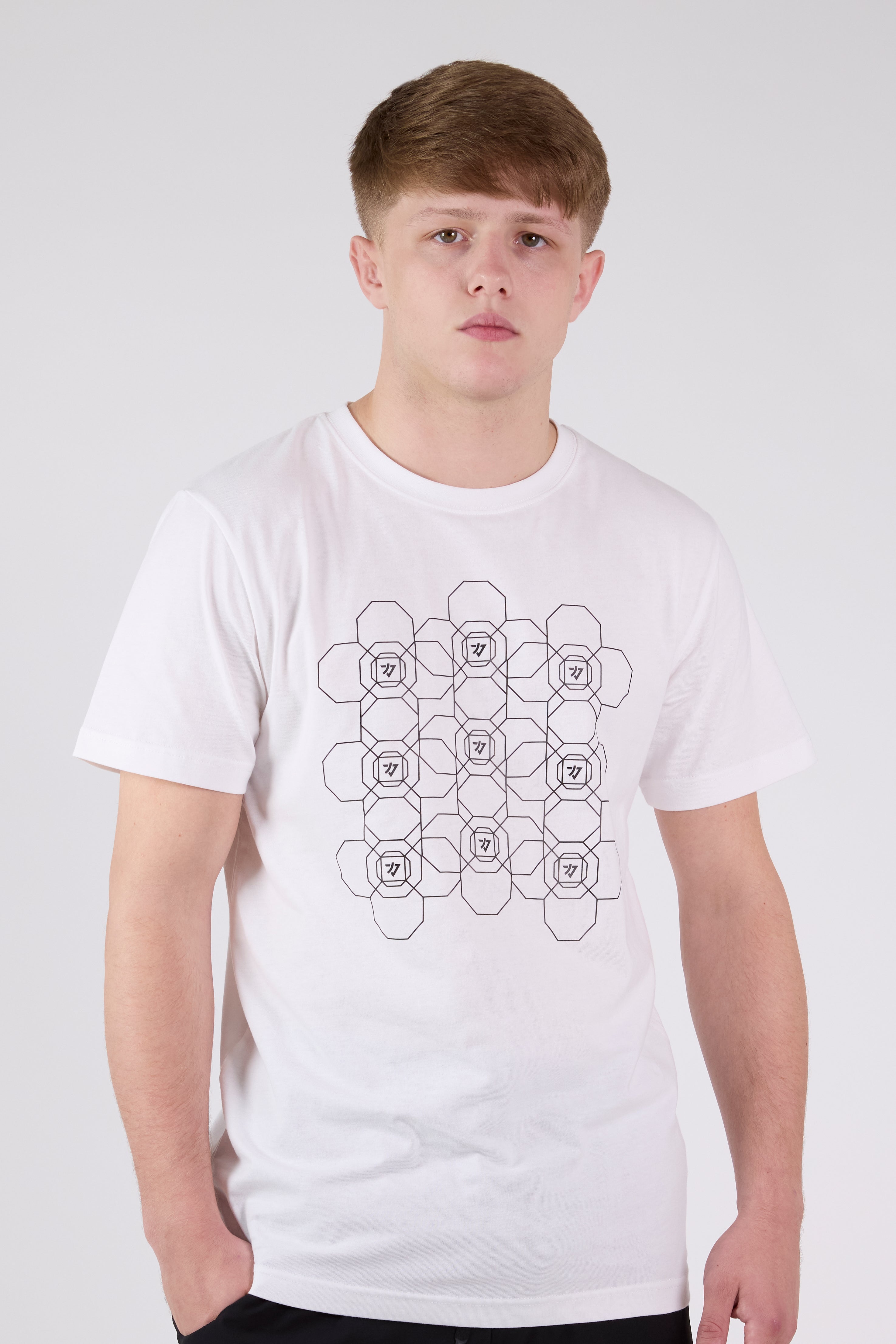 Normal Fit Geo T-Shirt White