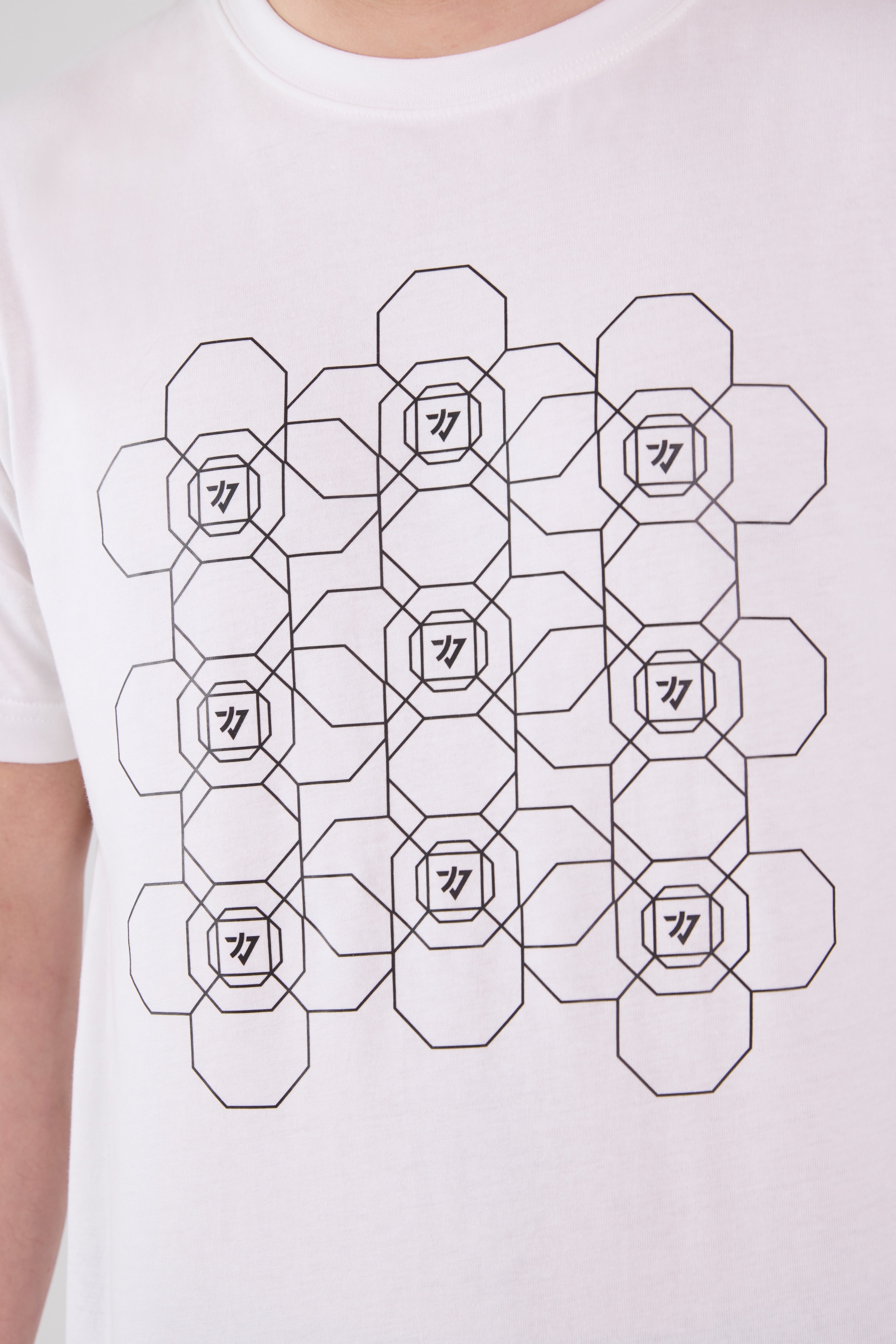 Normal Fit Geo T-Shirt White