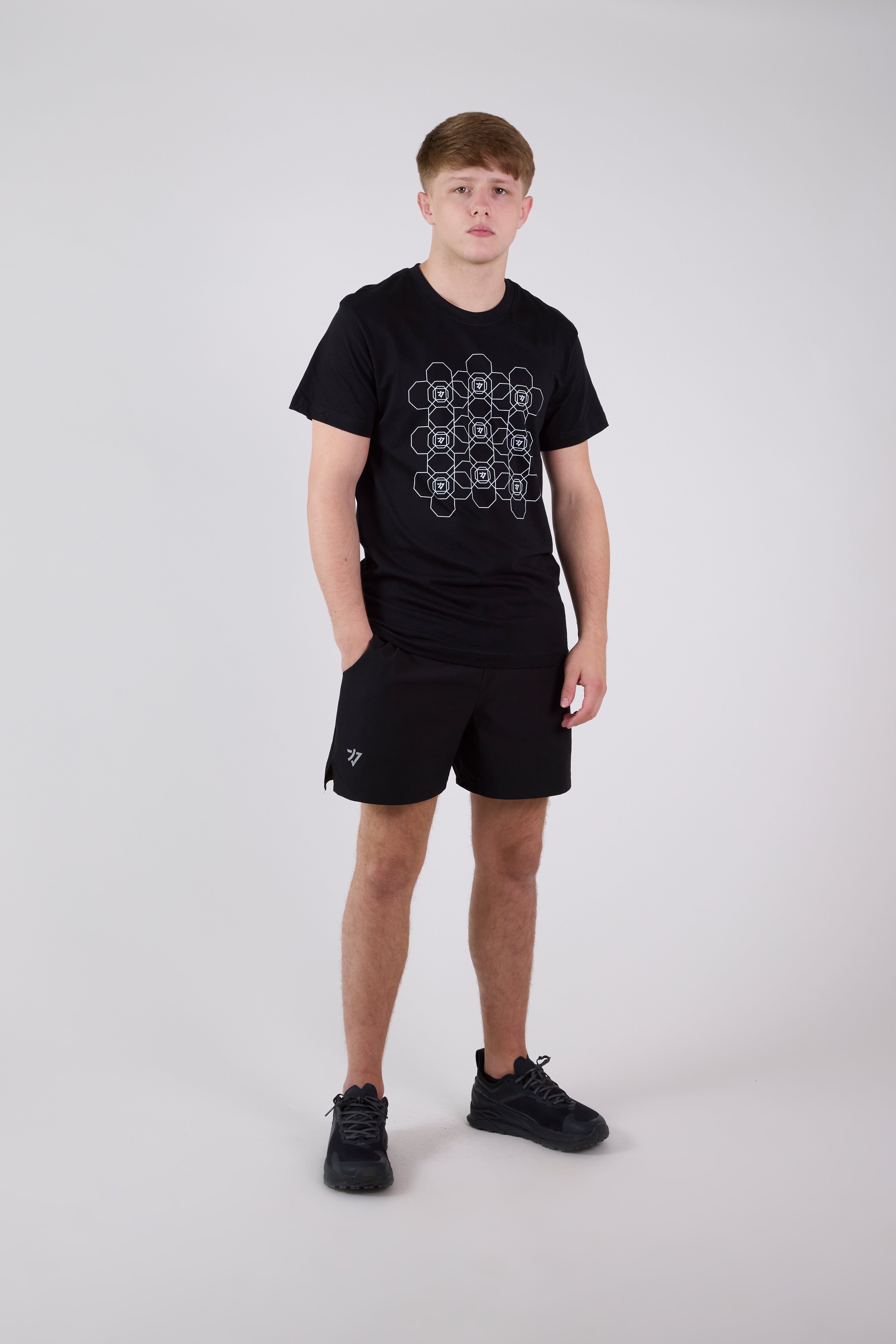 Normal Fit Geo T-Shirt Black