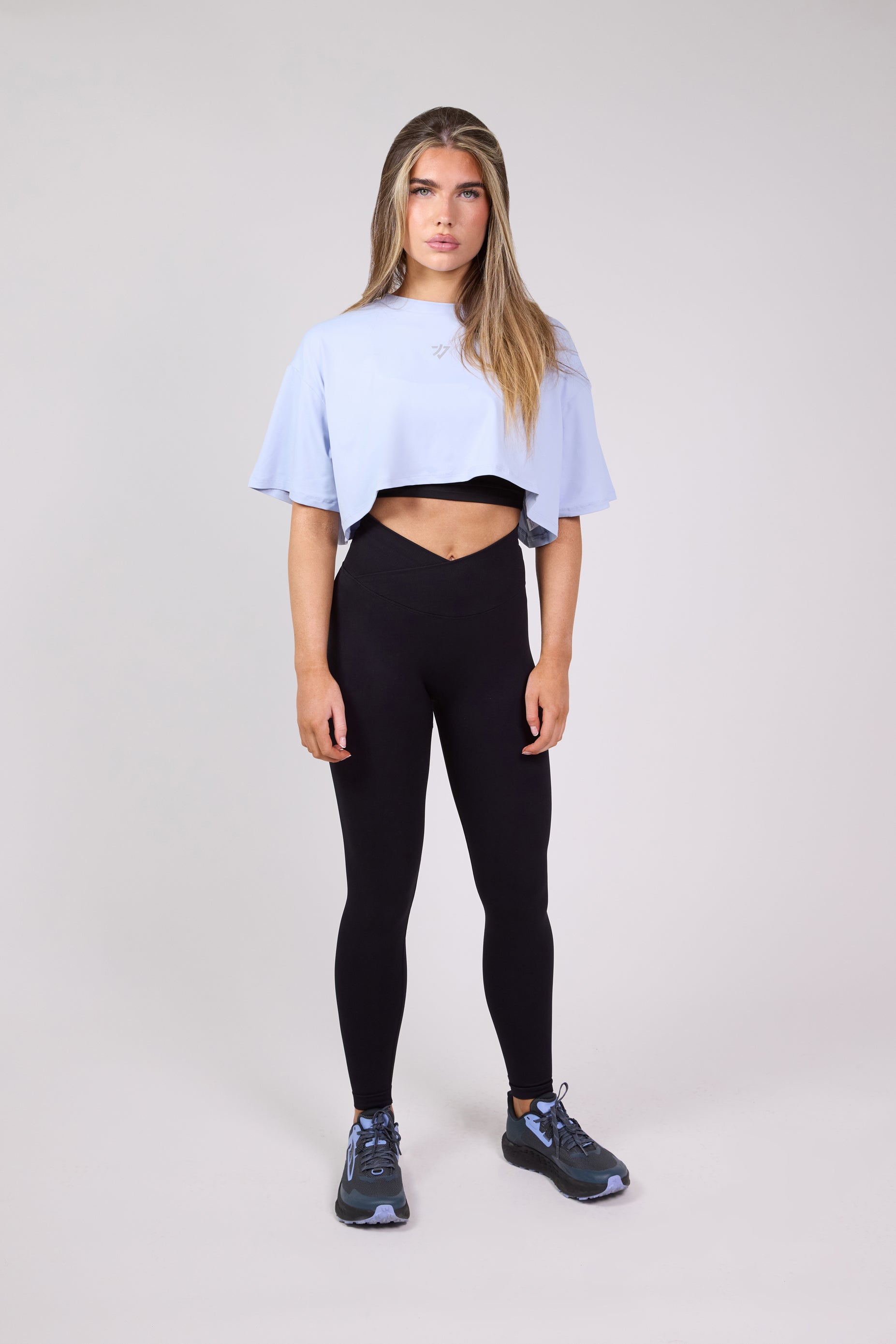 Raku Oversize Crop T-Shirt Light Blue